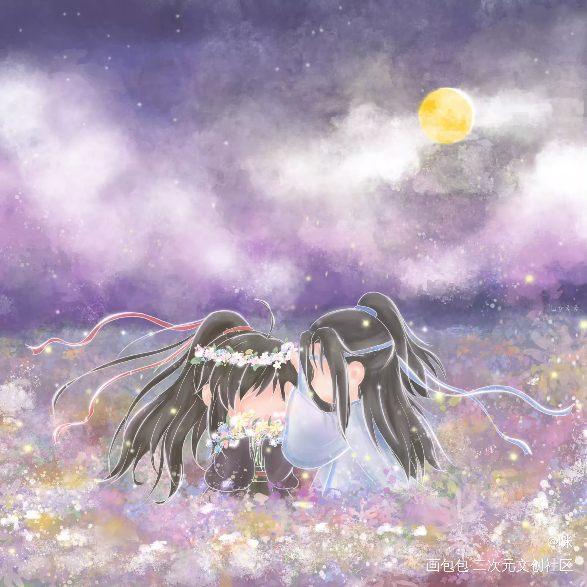 花海_魔道祖师忘羡Q版我要上首推绘画作品