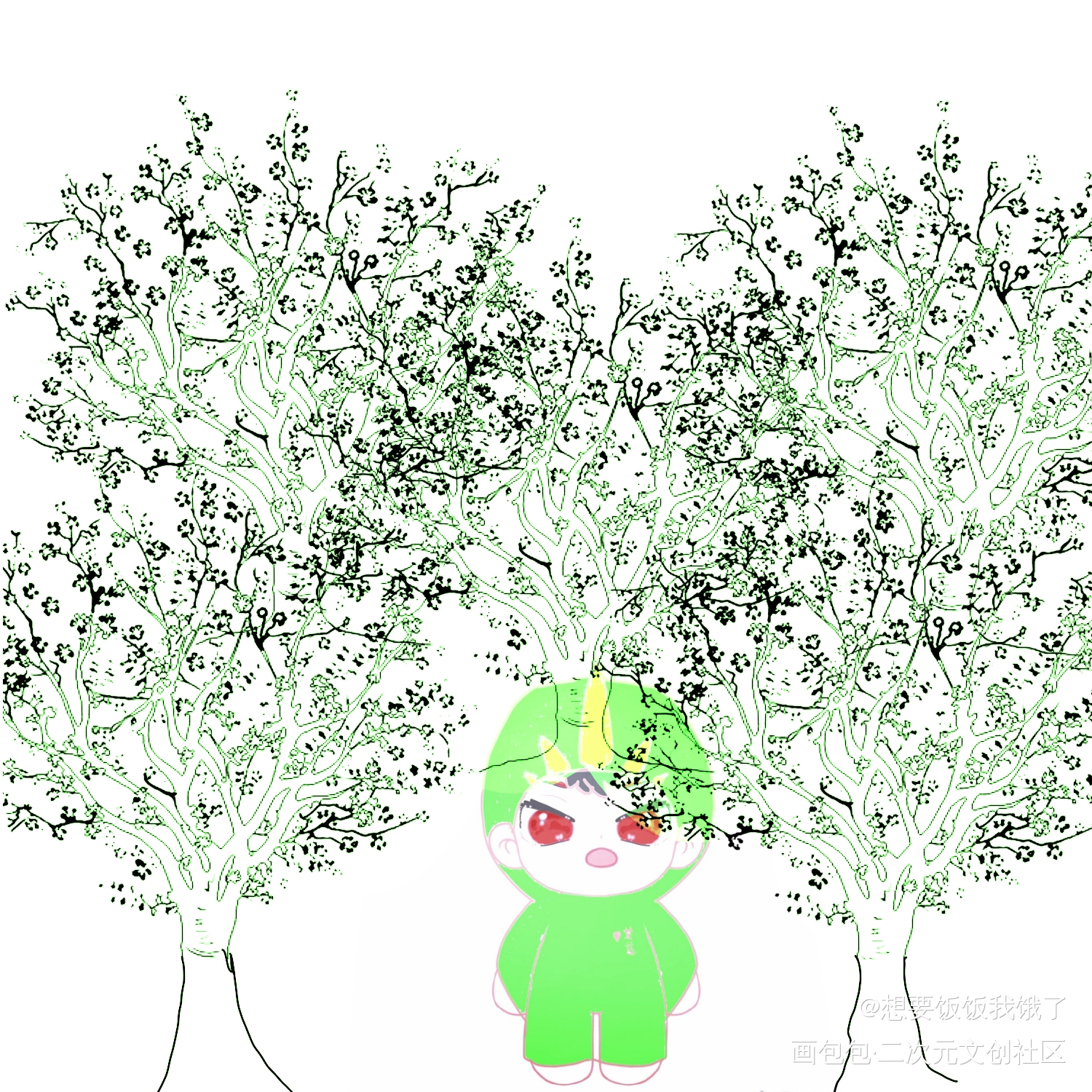 等楚慈到来_提灯看刺刀摸鱼页绘画作品