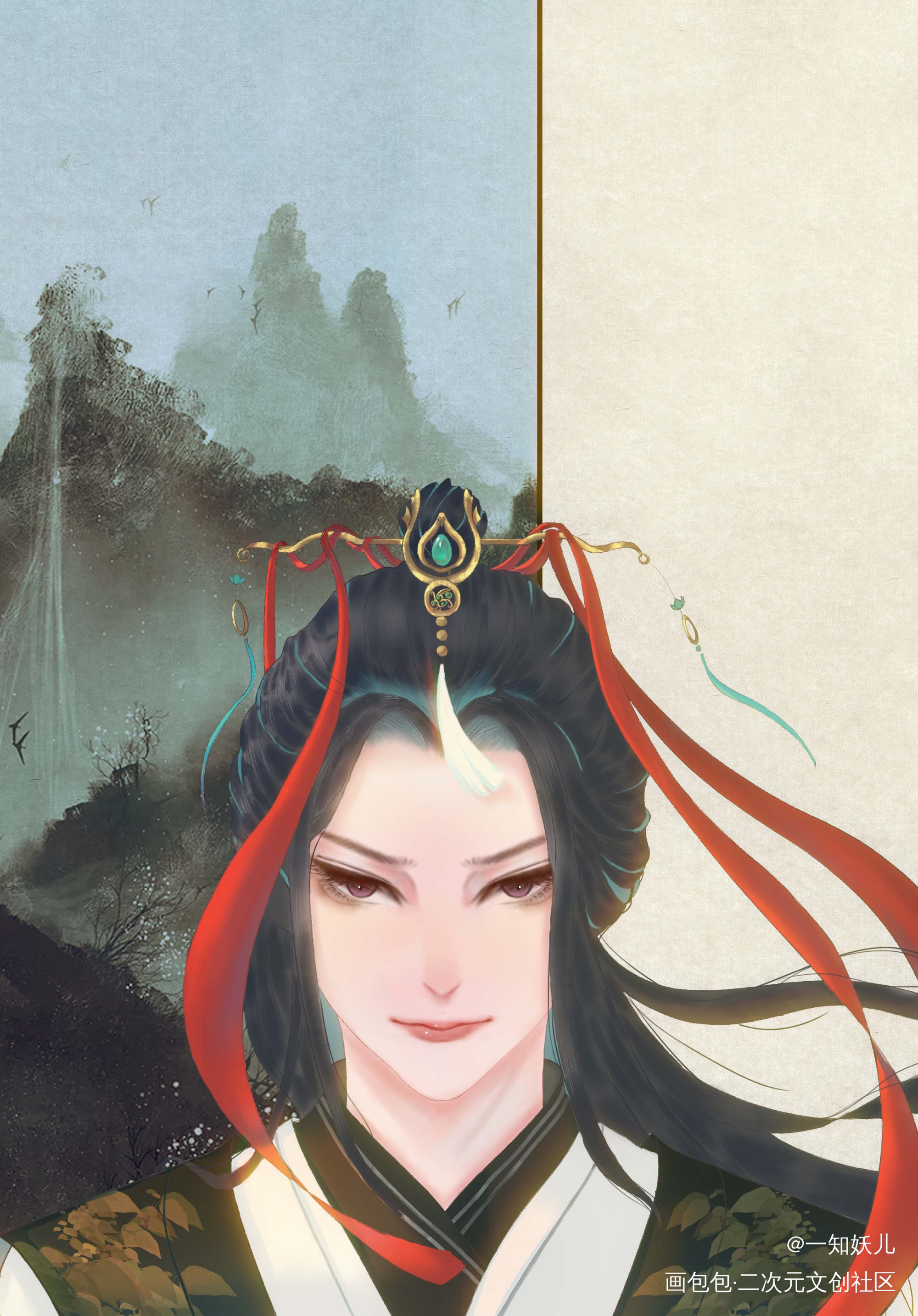 换了个头_古风平涂绘画作品
