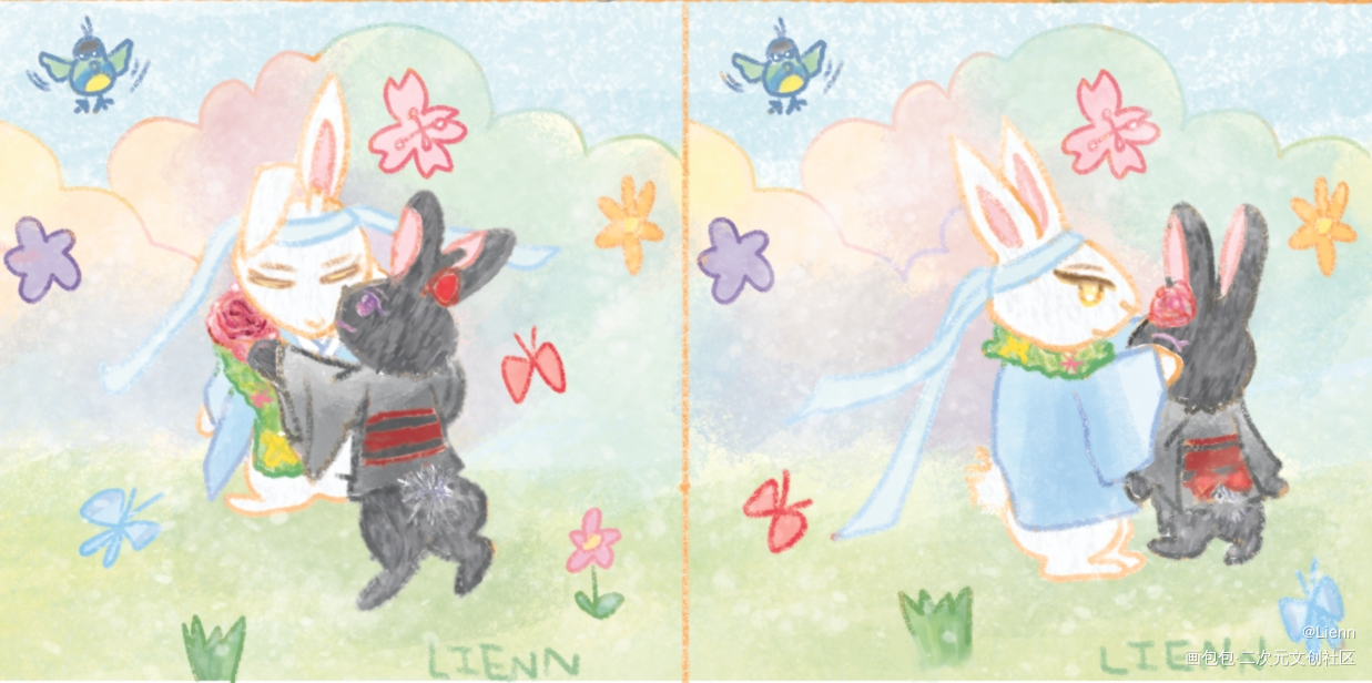 《春》－12_魔道祖师忘羡Q版绘画作品
