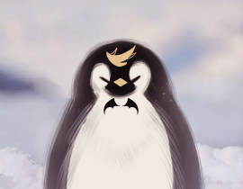 这里也放一只香蕉企鹅_绘画作品