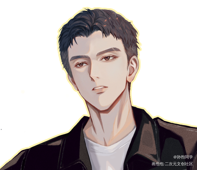 穿常服的骆队_默读绘画绘画作品