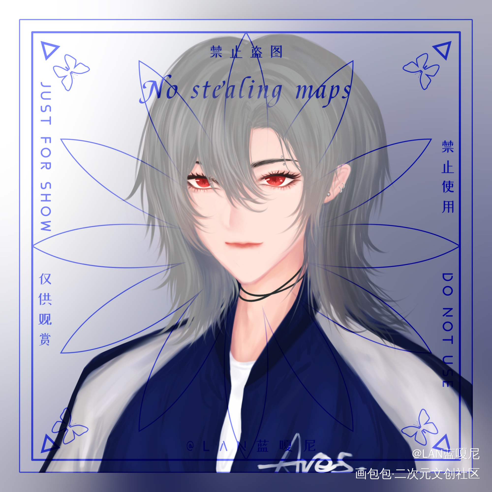 《打电竞的少年》_板绘涂厚涂头像付费委托头像约稿绘画oc绘画作品