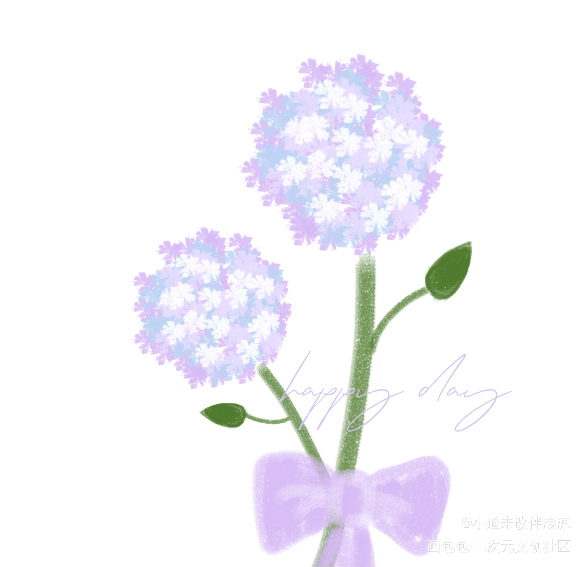day14绣球花_唤醒春日主题打卡绘画作品