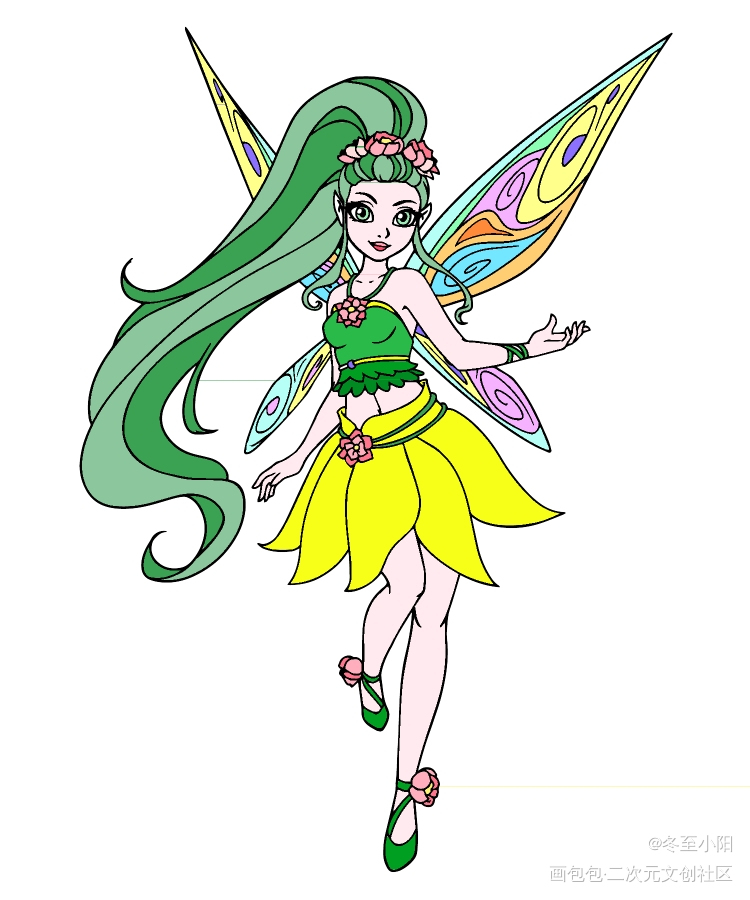 是蝴蝶精灵呀_平涂绘画作品