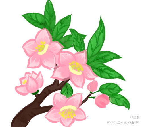 春日桃花_风景绘画练习绘画作品