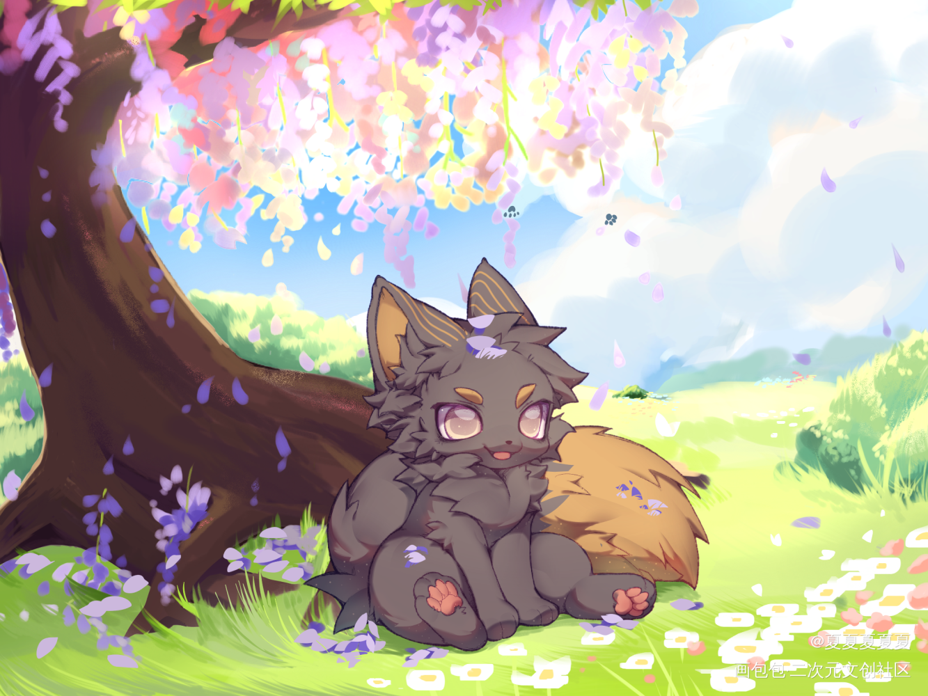 春天_兽设模板绘画oc绘画作品