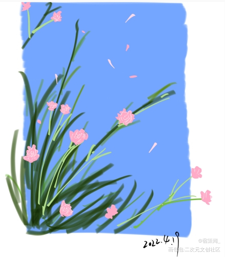 备忘录花墙_摸鱼页绘画作品