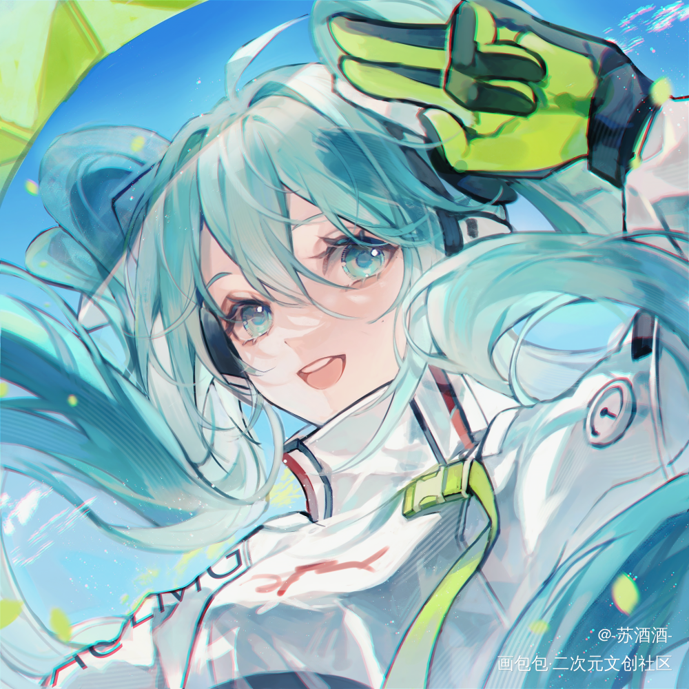 赛车miku_初音未来厚涂日系绘画作品