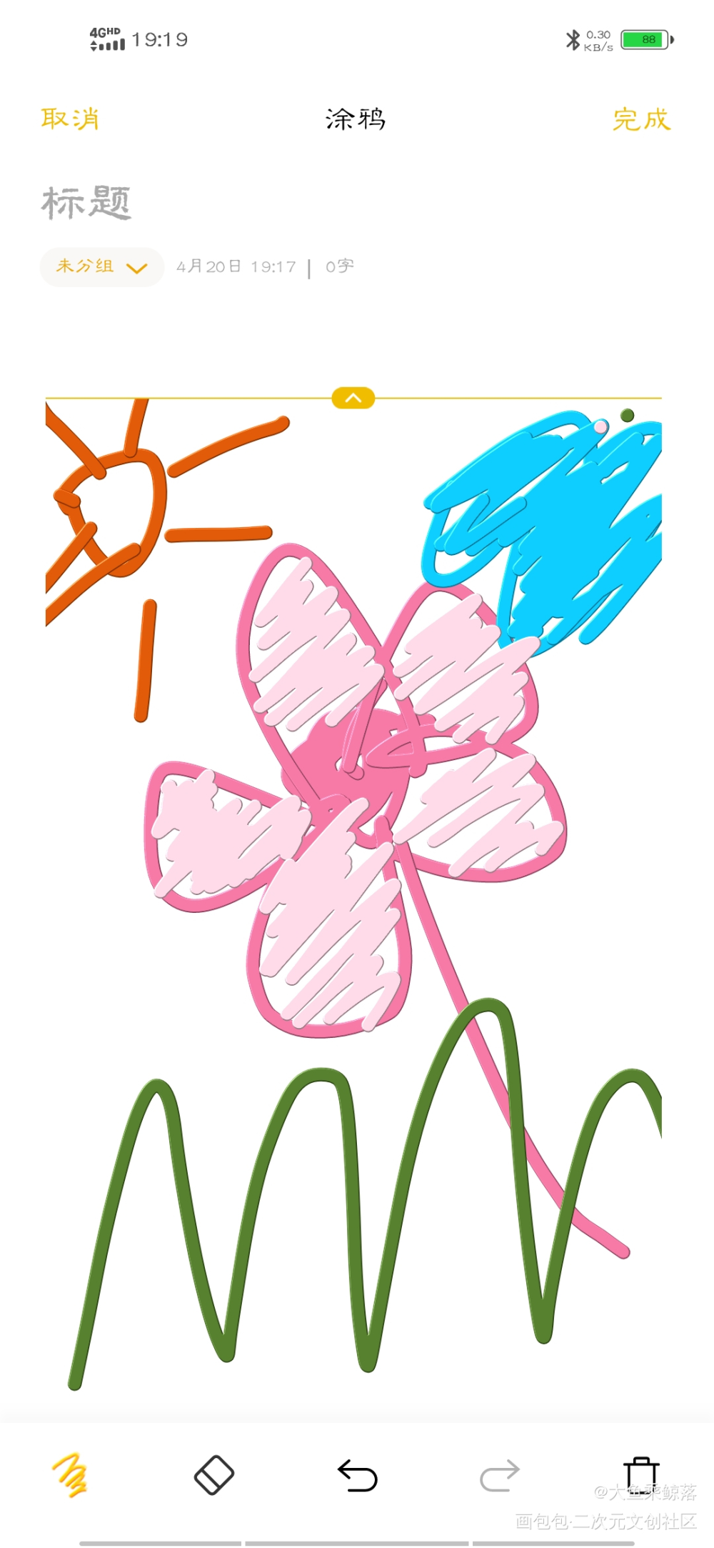 春日打卡_铅笔春天绘画作品