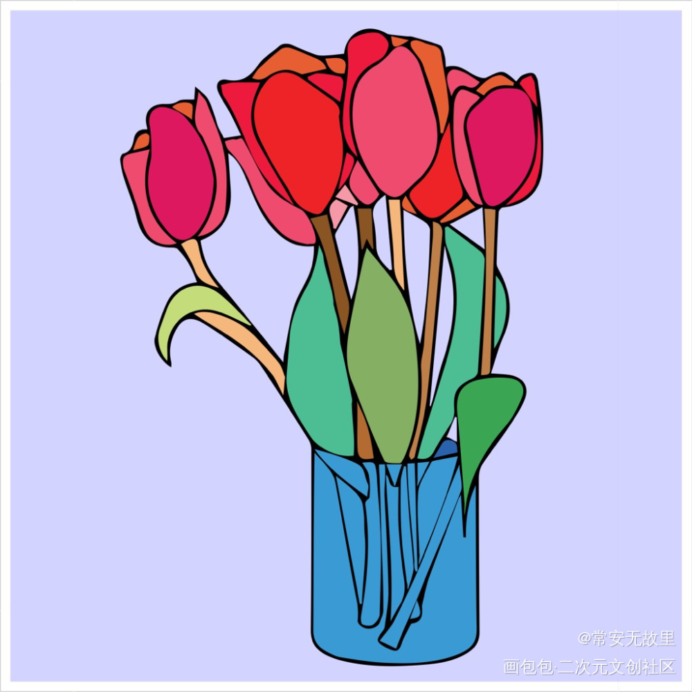 郁金香_摸鱼页绘画作品