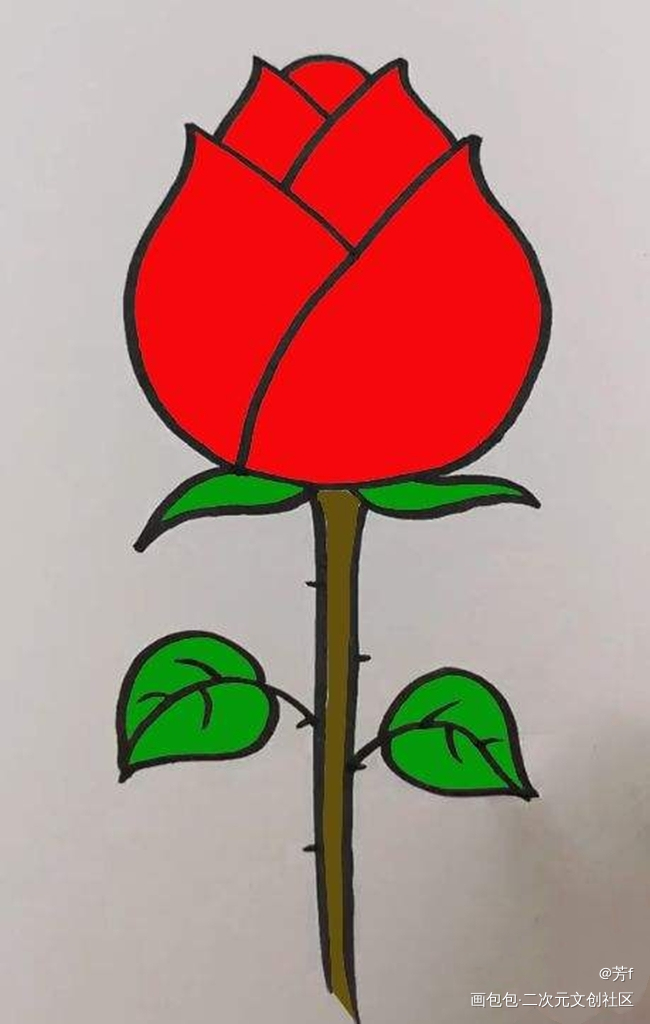 玫瑰花画法简单儿童画图片