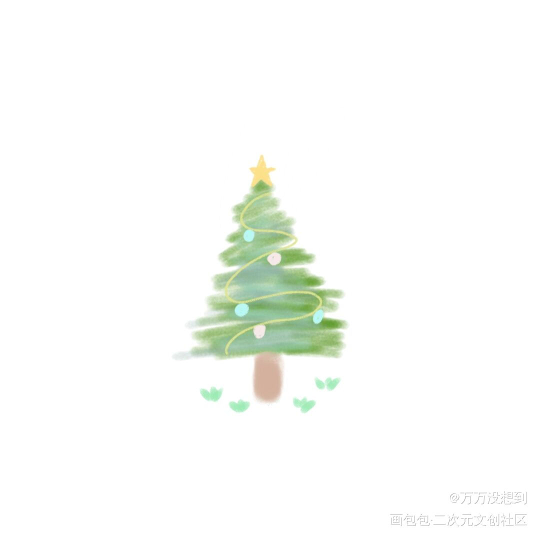 圣诞树_节日绘画作品