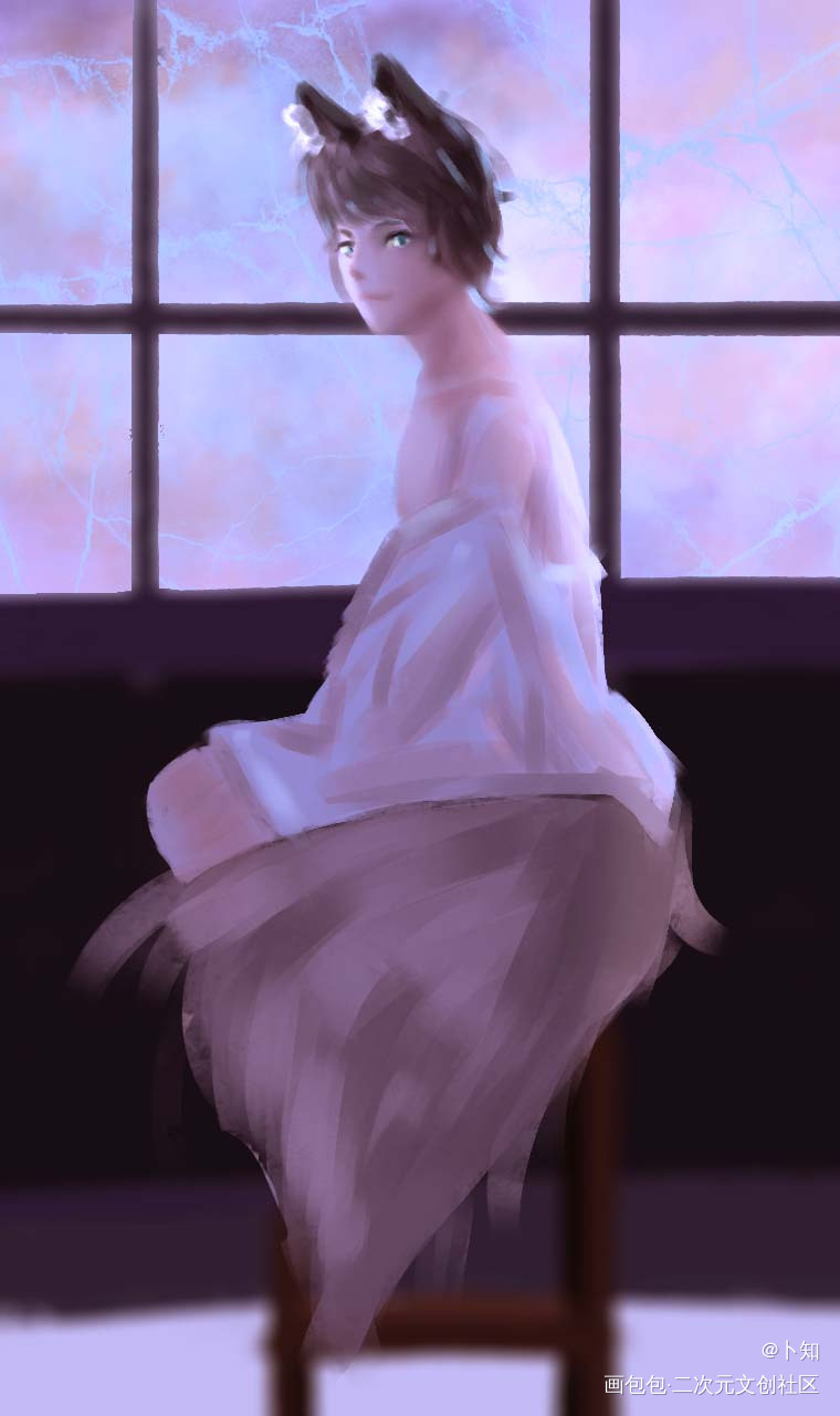 摸鱼自家崽崽_板绘涂摸鱼页原创oc绘画作品