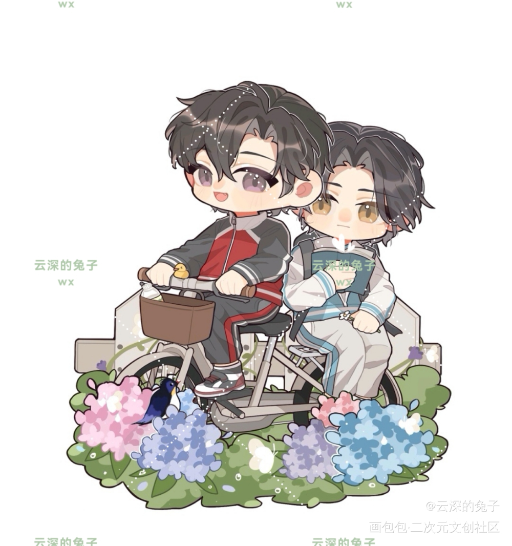 魏学长和蓝学弟_魔道祖师忘羡蓝忘机魏无羡Q版绘画作品