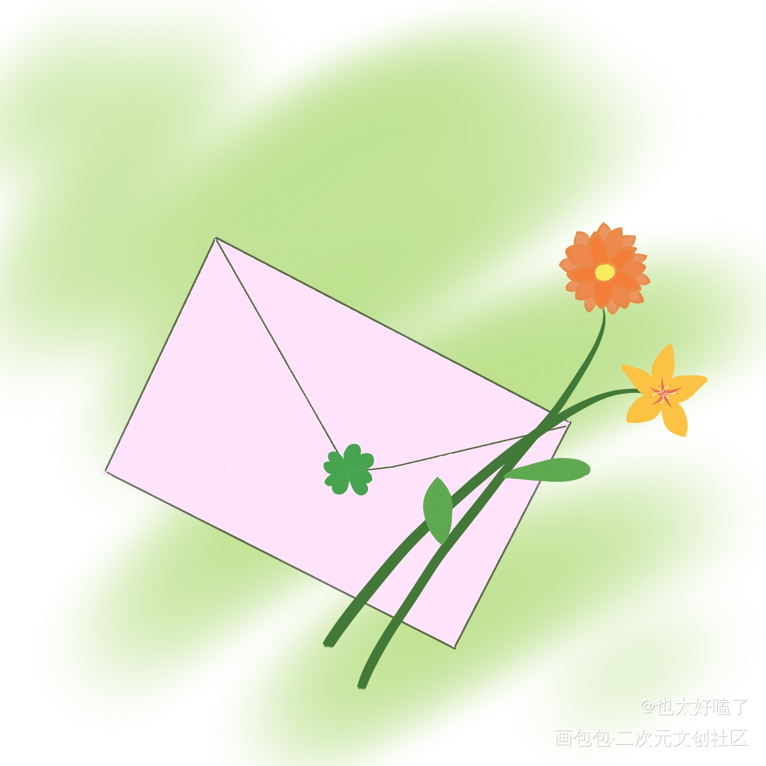 春日来信_手绘绘画作品