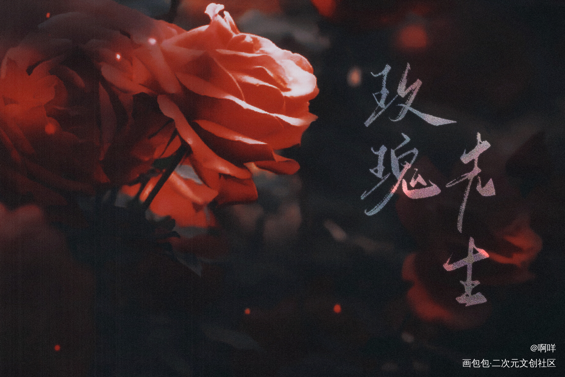 玫瑰先生_板写绘画作品