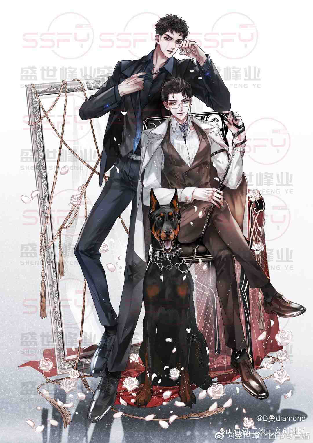 针锋对决_针锋对决188男团原顾顾青裴原炀插画同人D桑diamond游乐园绘画作品