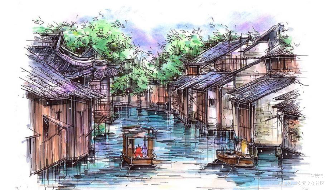 水云间_水彩绘画作品