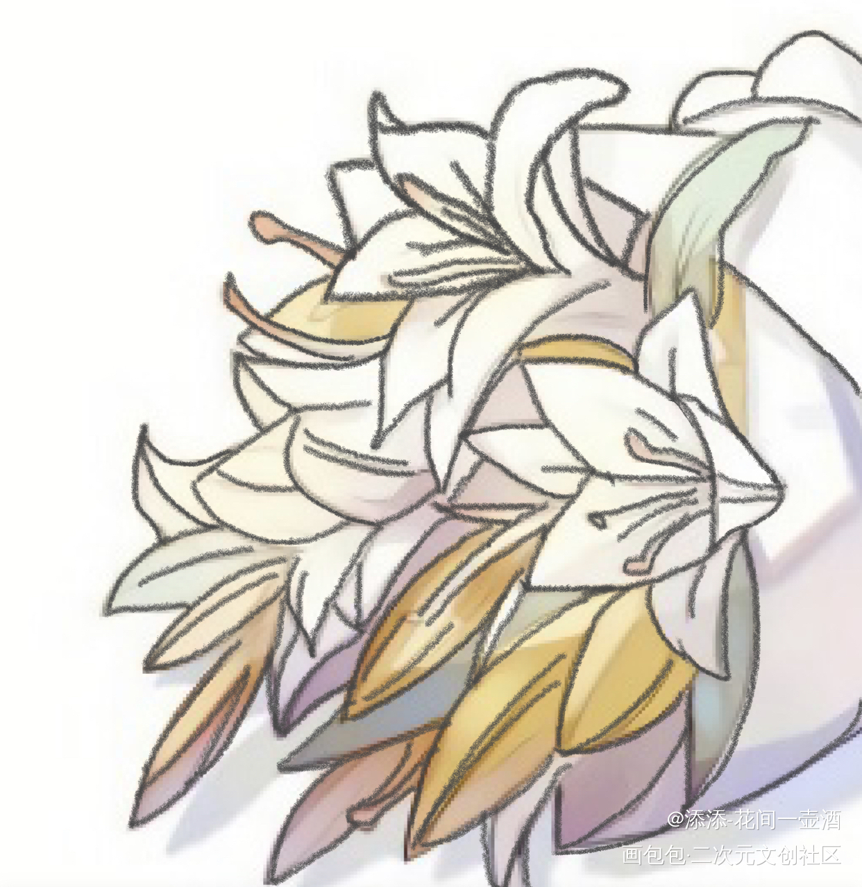 一束花_花画画临摹绘画作品