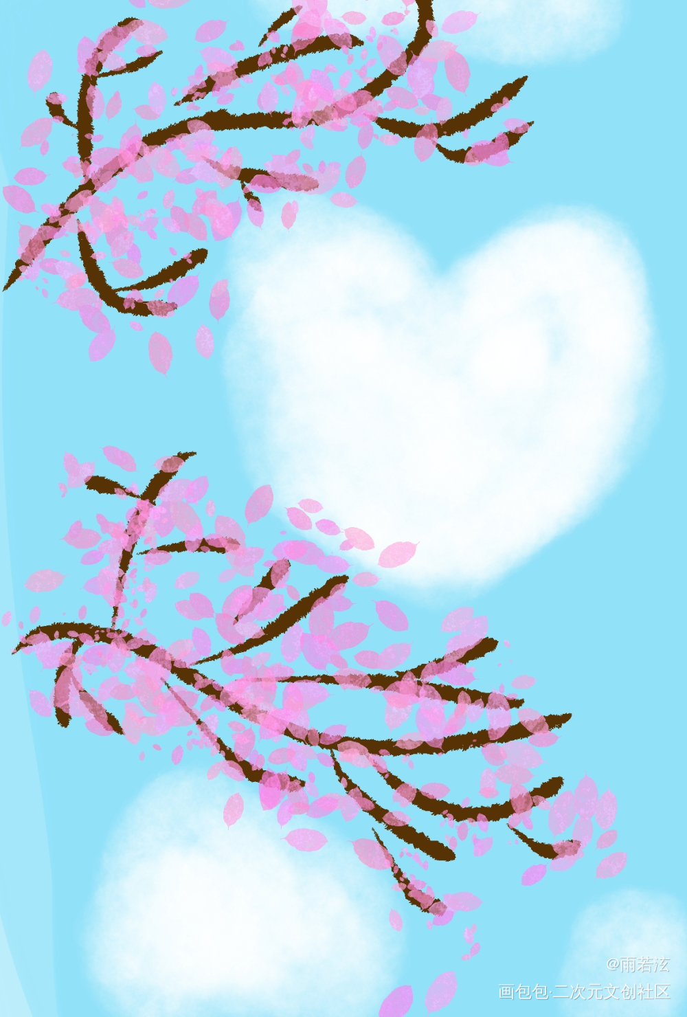 粉叶心☁_摸鱼页绘画作品