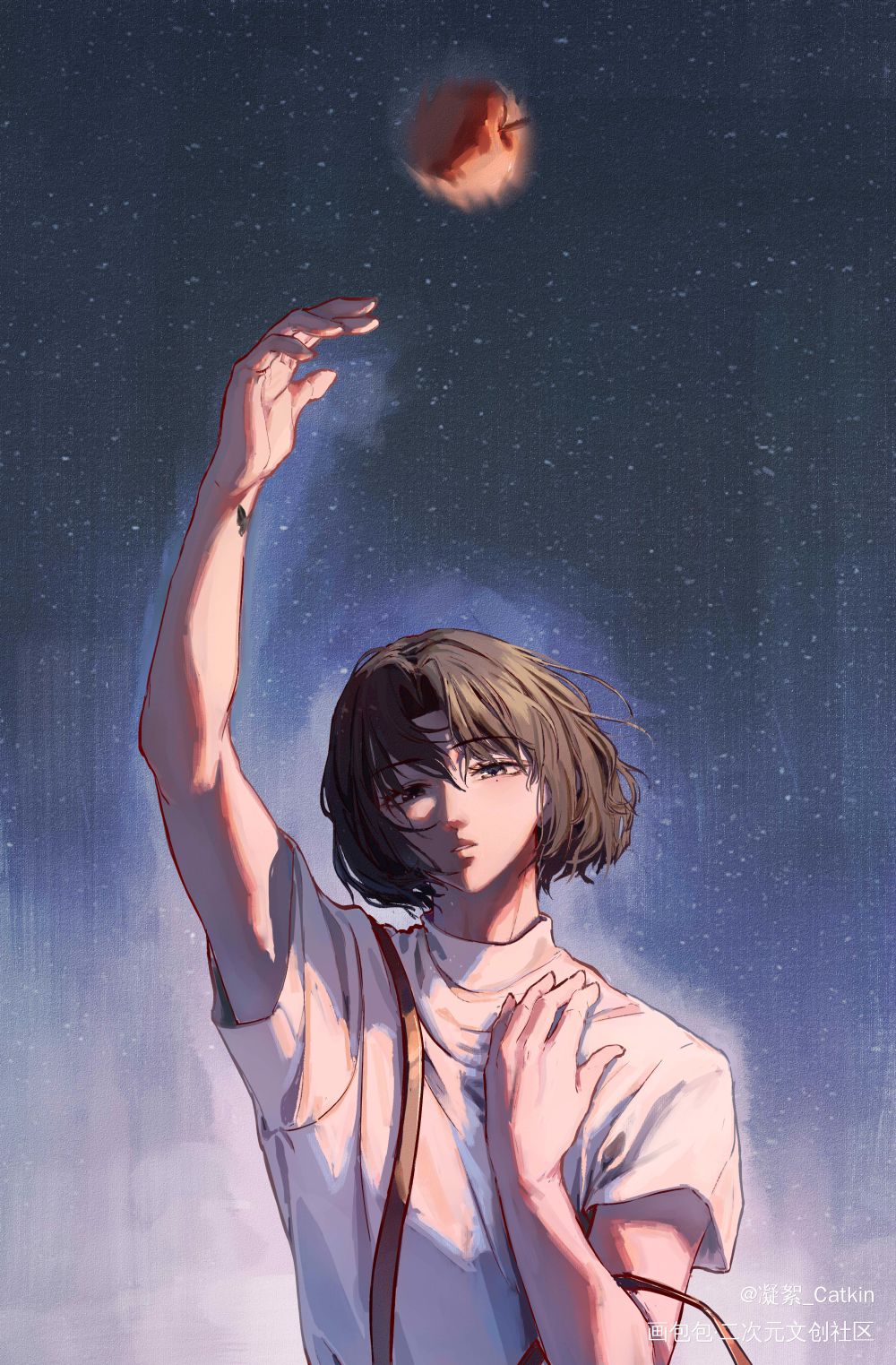 万有引力_万有引力无限流南舟平涂日系插画同人万诱引力骑鲸南去绘画作品