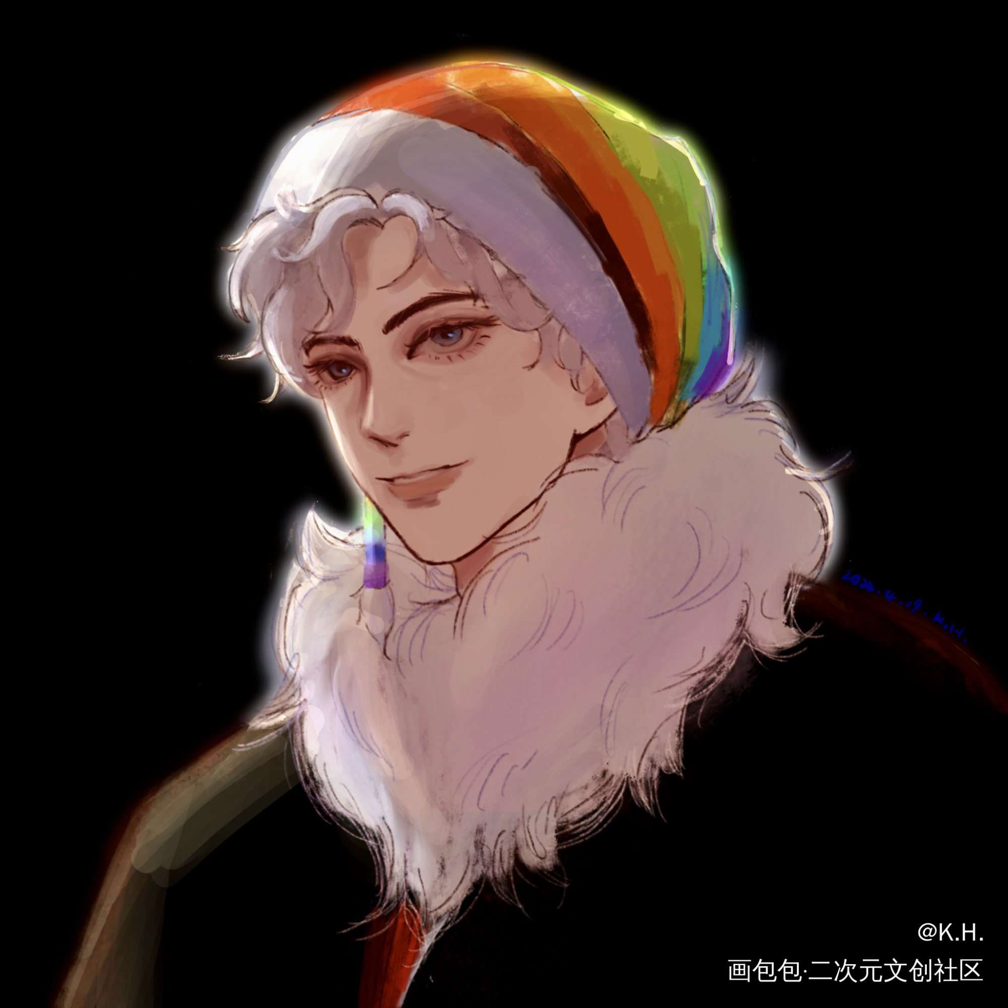 彩虹日又快到啦(〜￣▽￣)〜_光遇头像同人光遇sky摸鱼绘画oc绘画作品