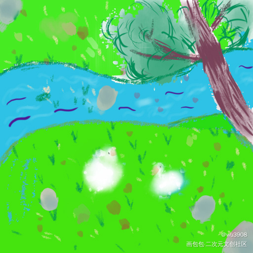 鸭鸭好可爱_板绘涂绘画作品