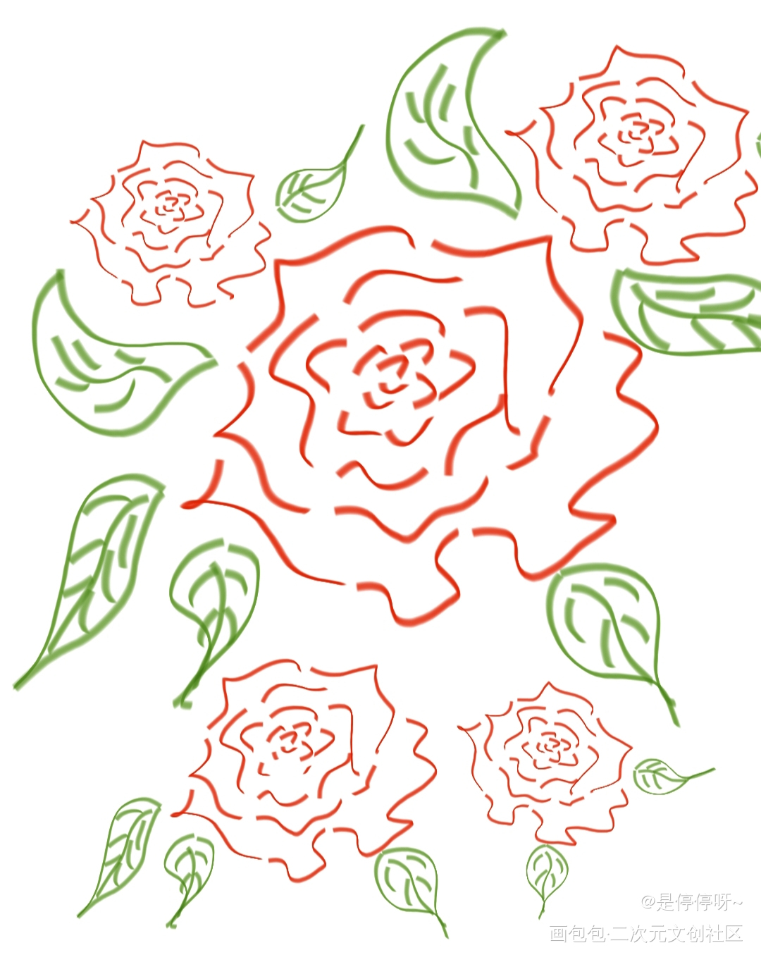玫瑰_唤醒春日主题打卡绘画作品