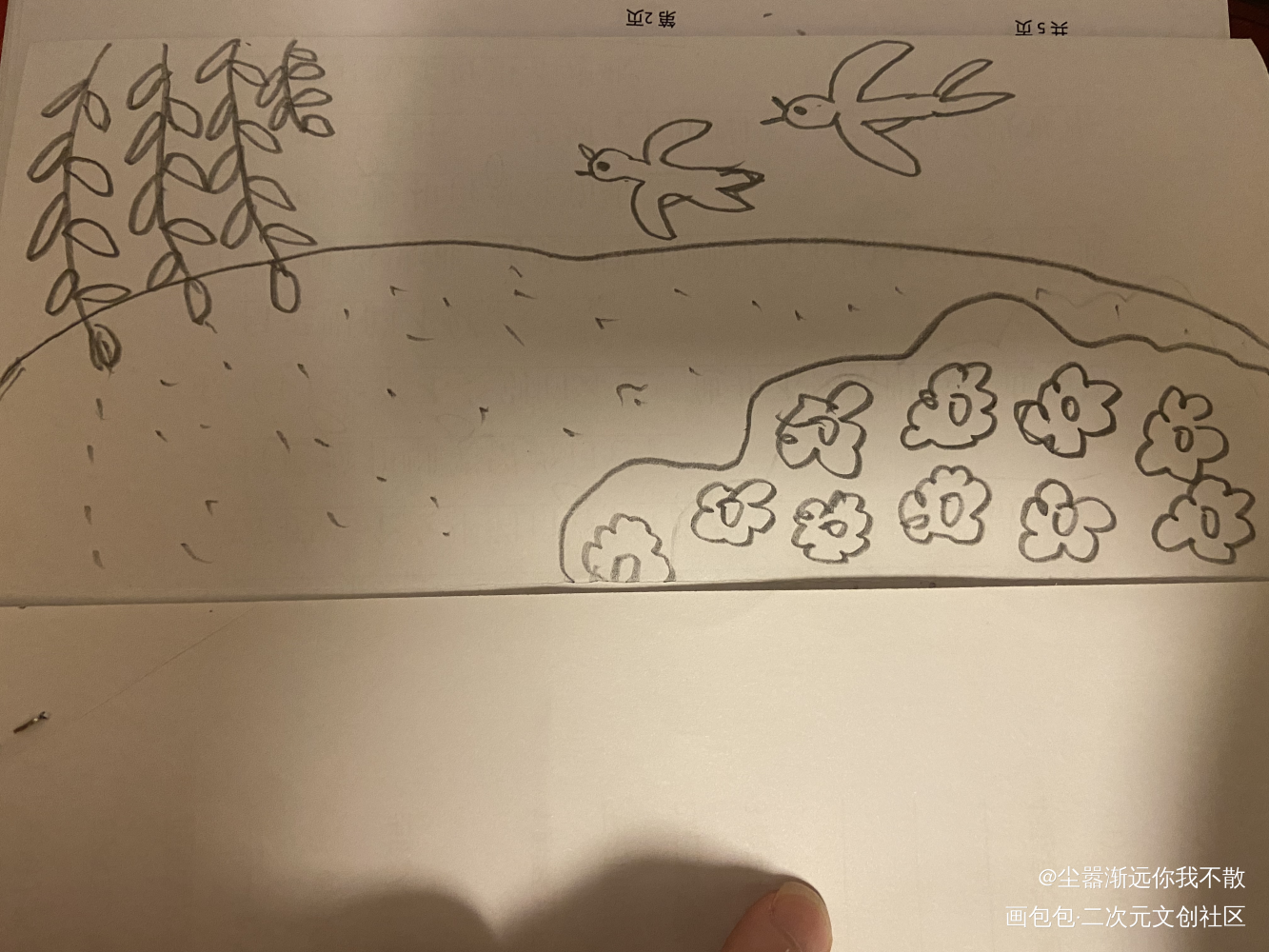 春天的小燕子_铅笔绘画作品