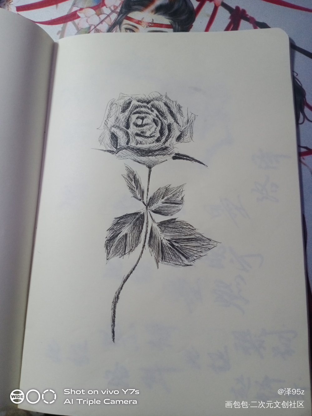 打开第三天~_黑白简笔绘画作品