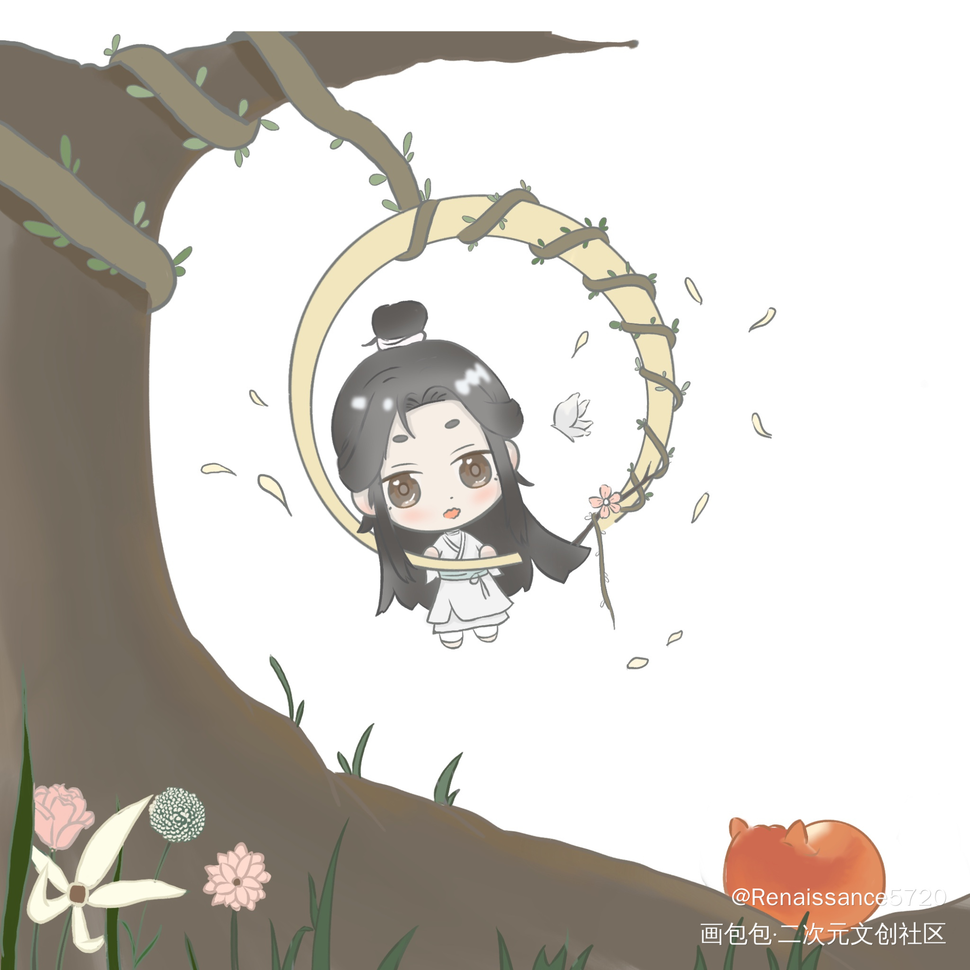 天官赐福_天官赐福花怜花城谢怜绘画作品