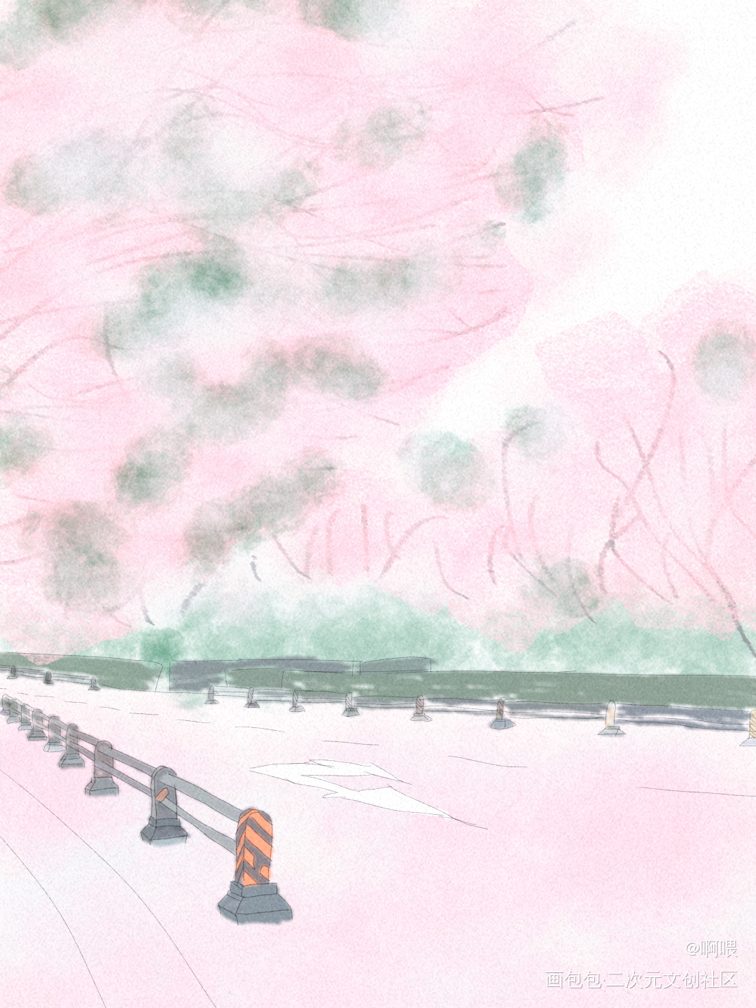 路边_唤醒春日主题打卡绘画作品
