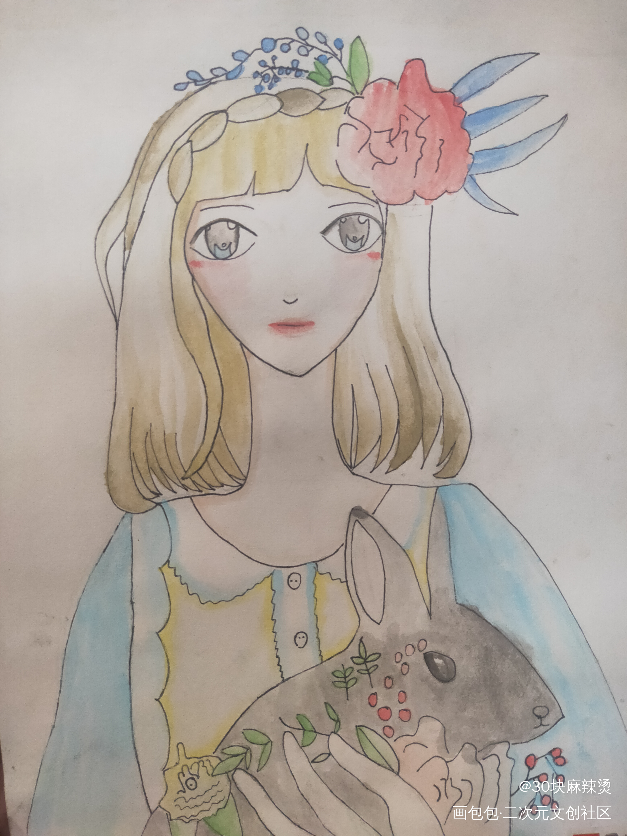 你站在春天里_水彩唤醒春日主题打卡绘画作品
