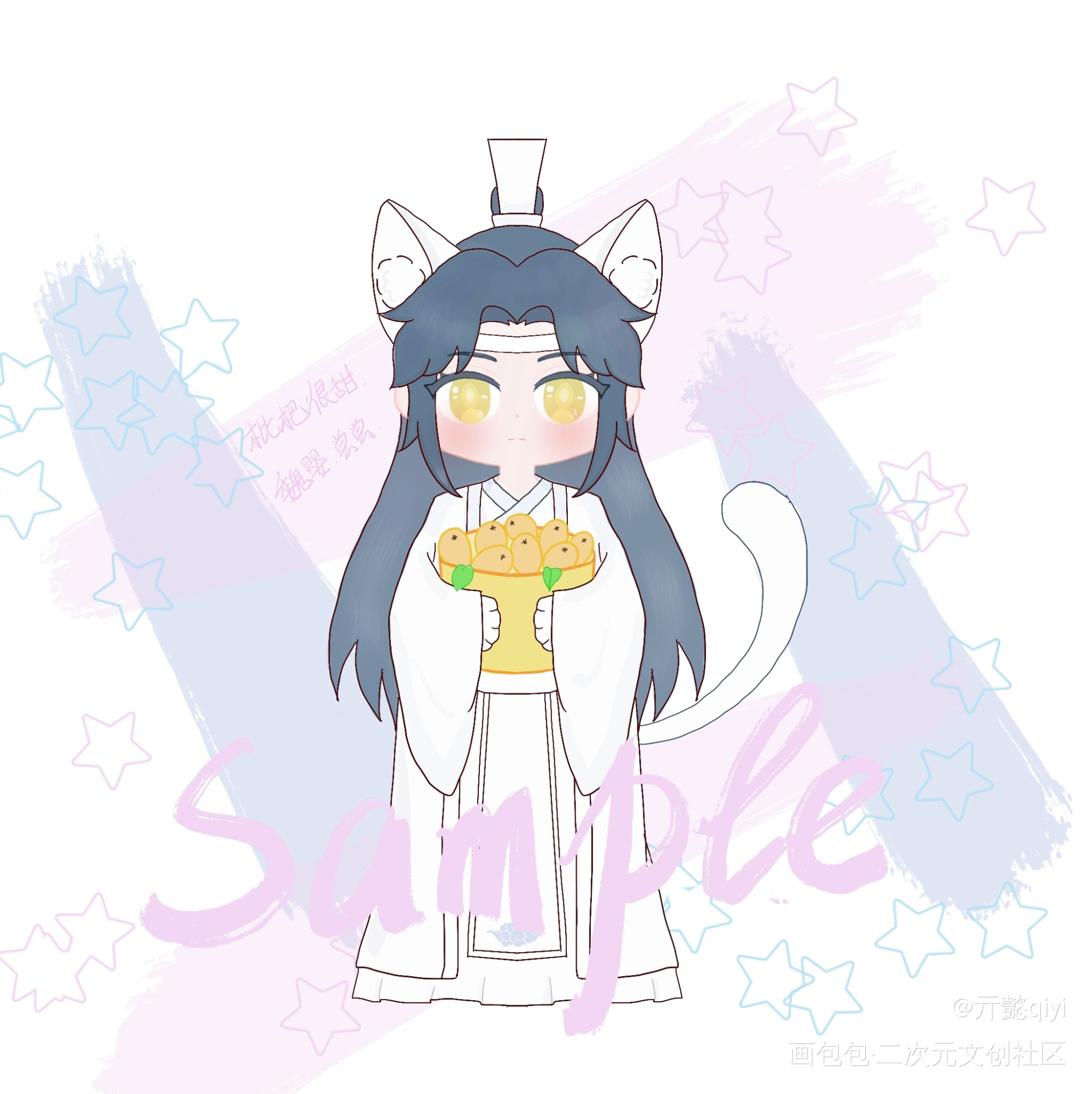 day17 白猫小叽_魔道祖师忘羡蓝忘机Q版绘画作品