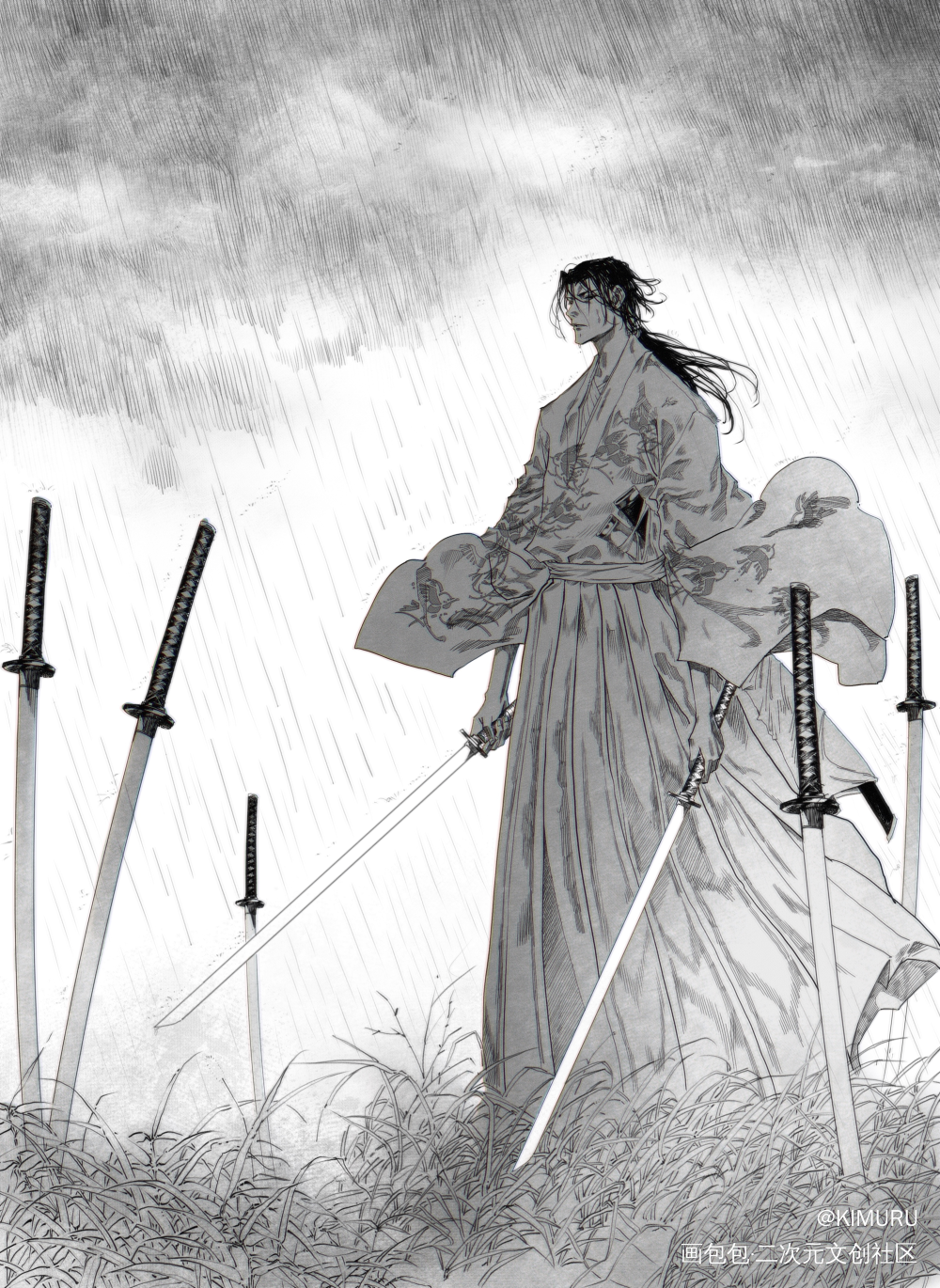给一个写音乐的朋友画的封面_板绘涂线稿立绘古风平涂日系绘画作品