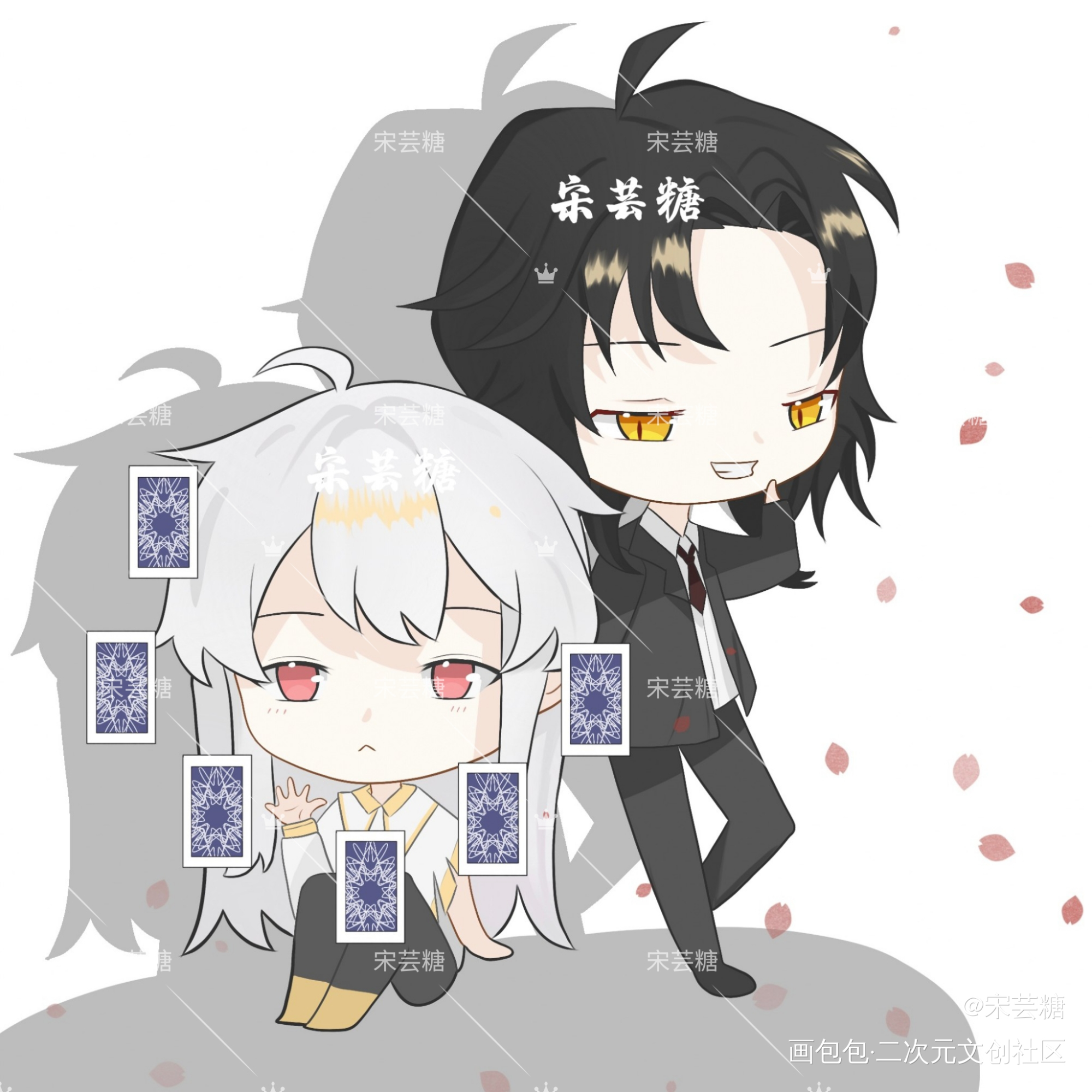 _惊悚练习生啾啾和万万绘画作品