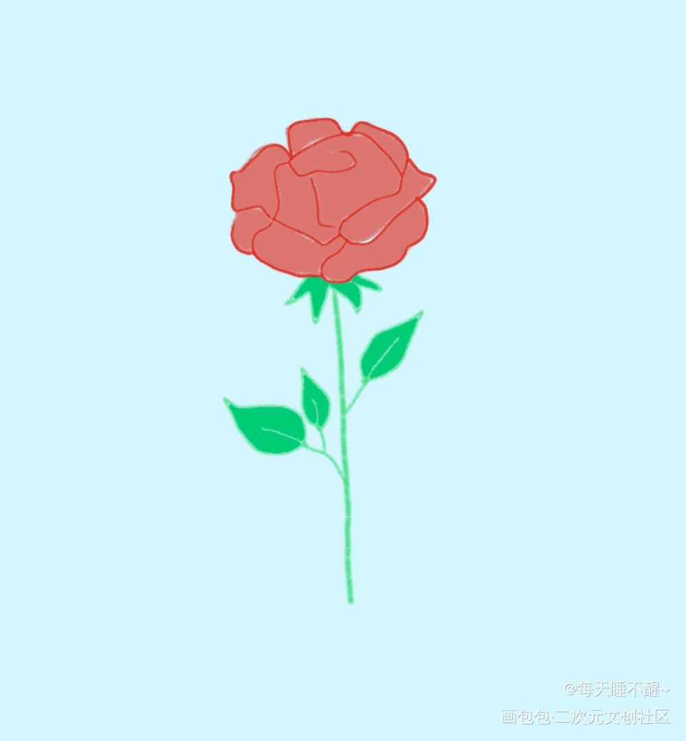 玫瑰_唤醒春日主题打卡绘画作品