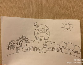 春天的蘑菇屋?_绘画作品