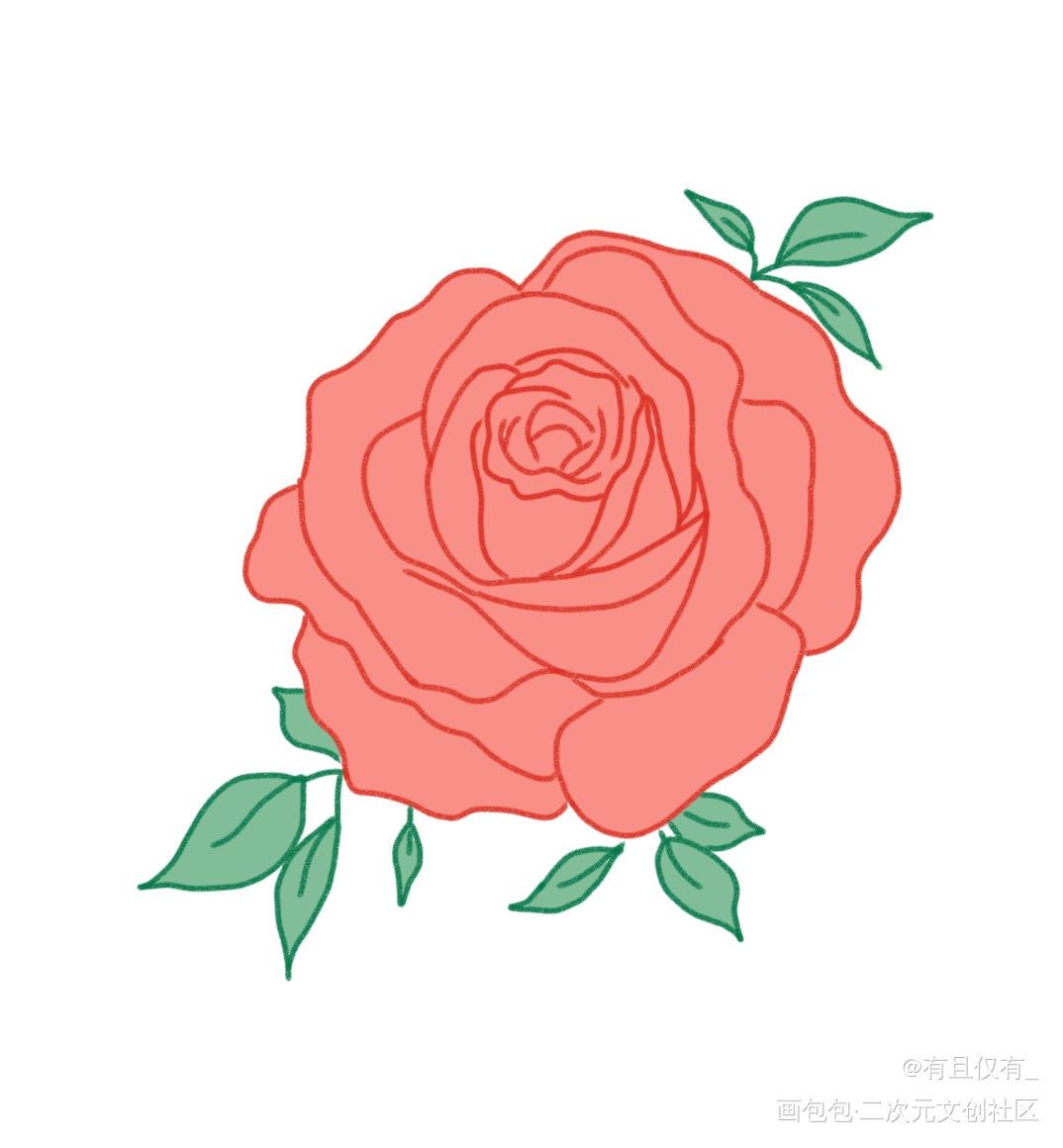 玫瑰_唤醒春日主题打卡绘画作品