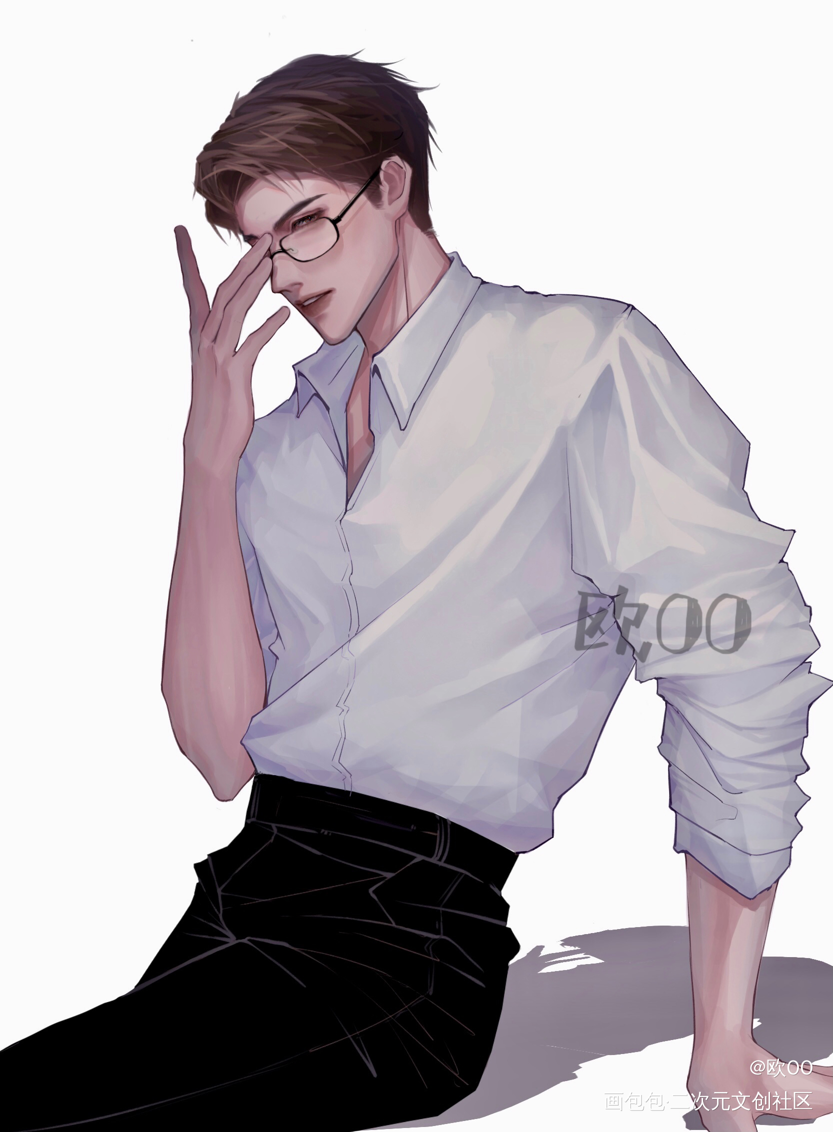 一些狐狸配狗_针锋对决188男团原顾顾青裴原炀手绘绘画作品