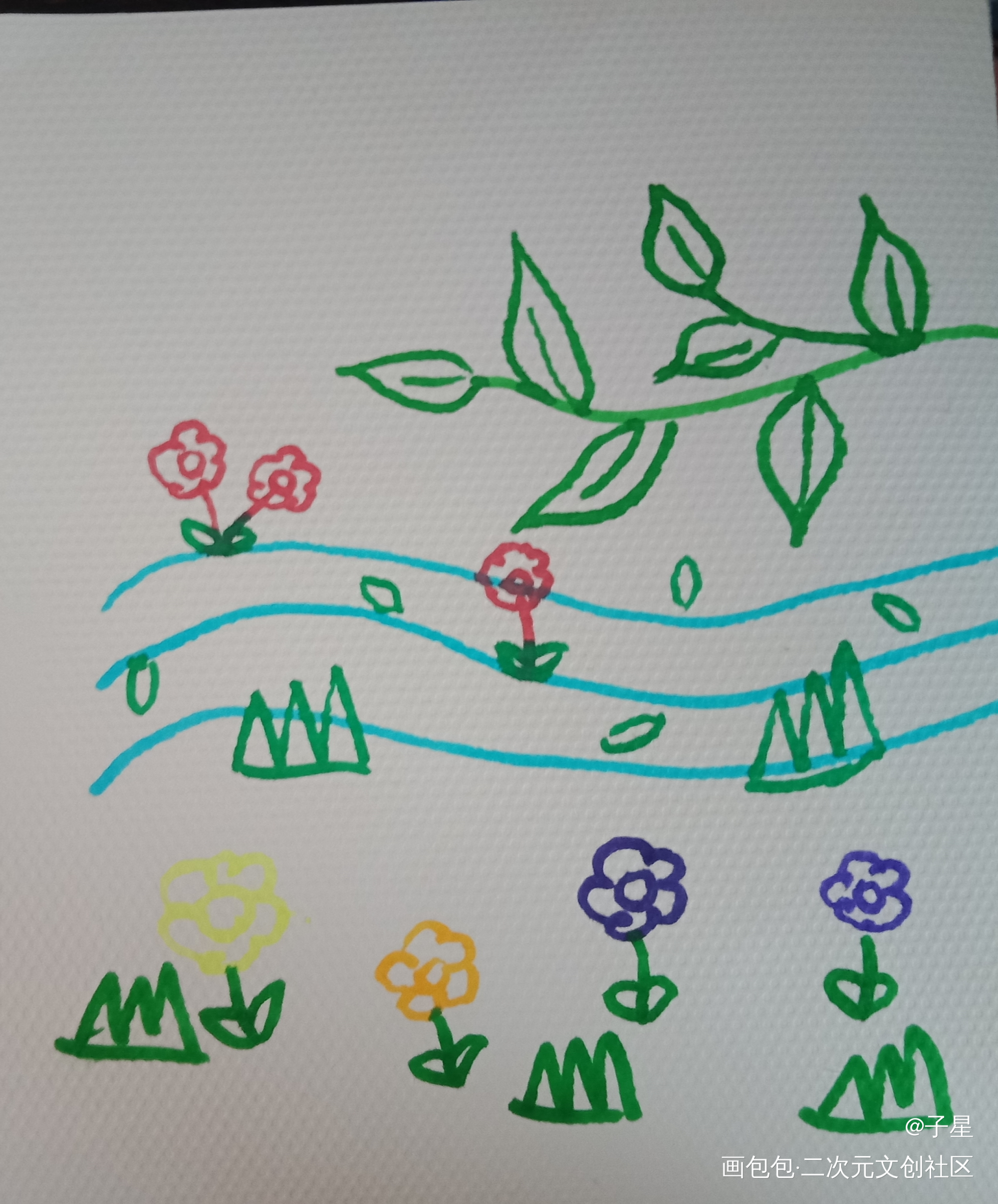 春日里一些简单的花花草草_唤醒春日主题打卡绘画作品
