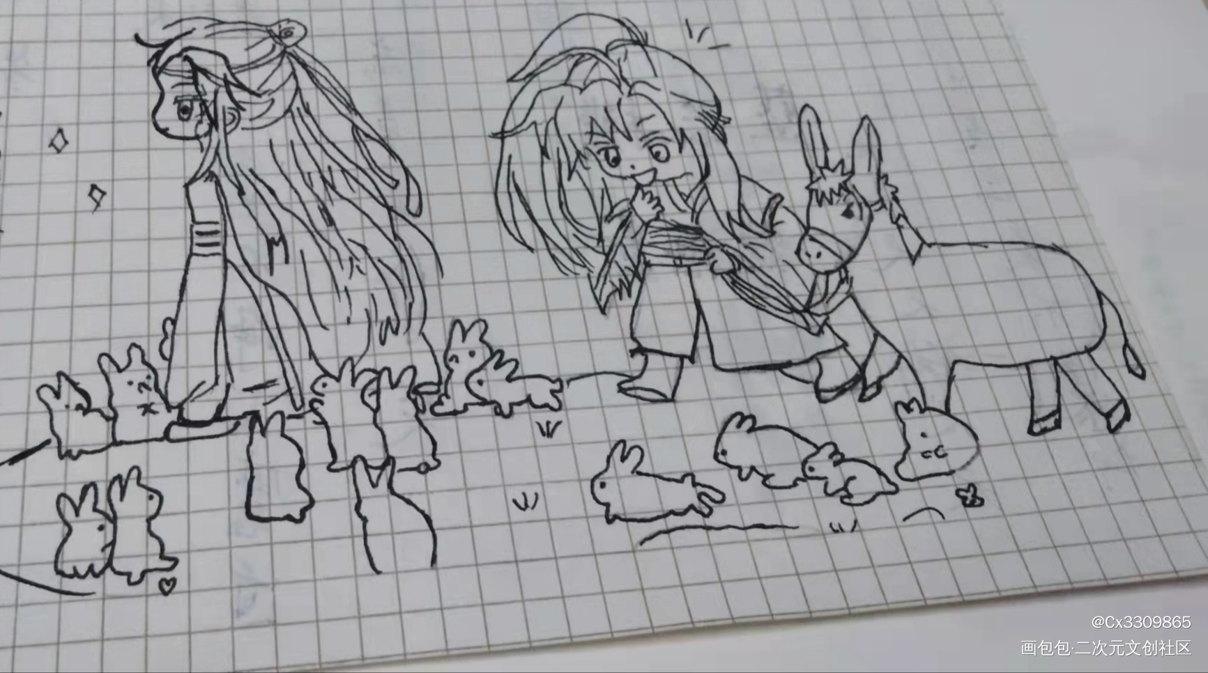 _魔道祖师忘羡铅笔绘画作品
