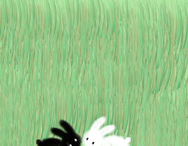 小兔子亲亲_绘画作品