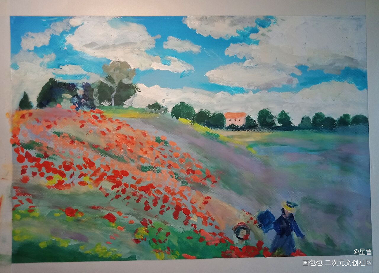 春日里的田园美景呀_唤醒春日主题打卡绘画作品