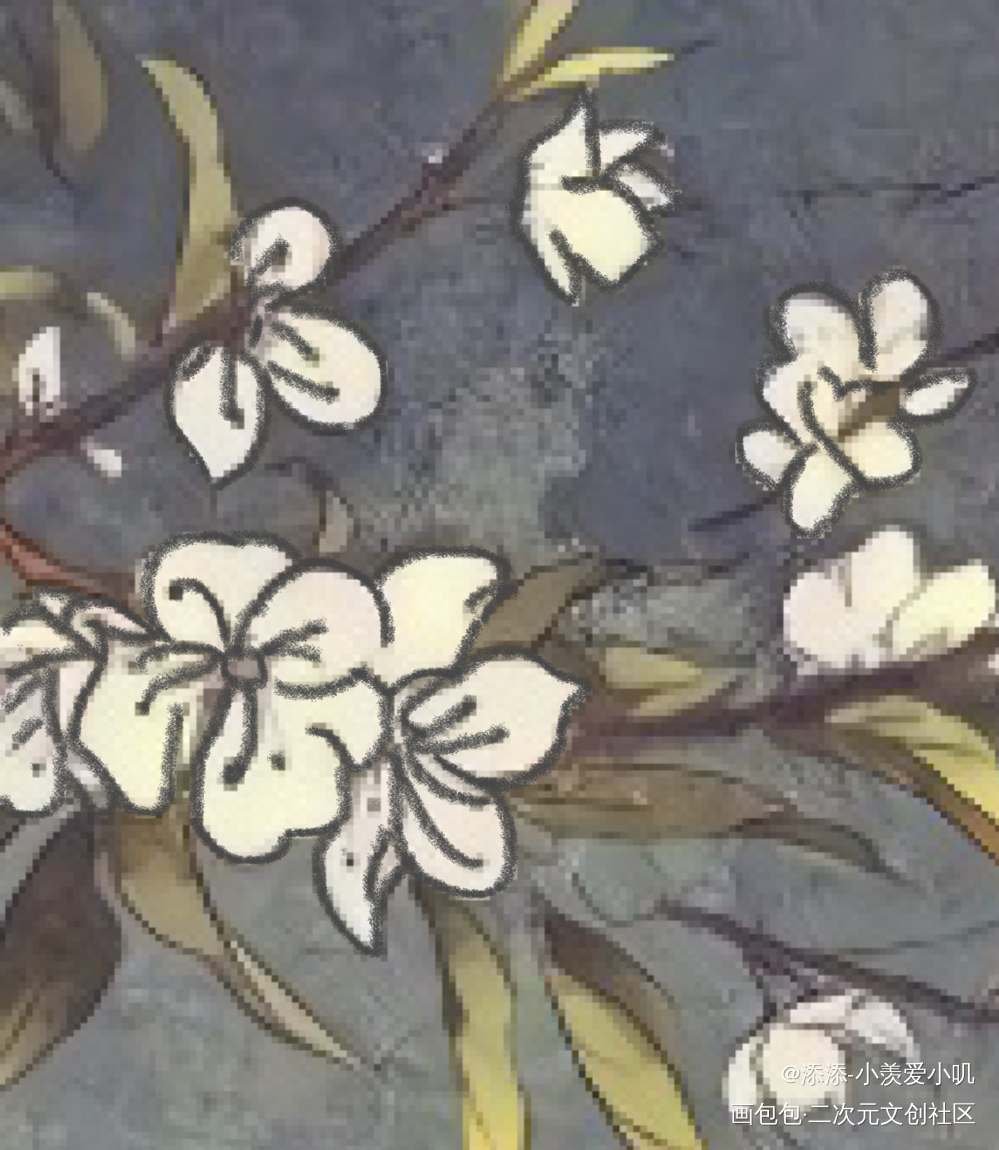 一树白花_花画画临摹绘画作品