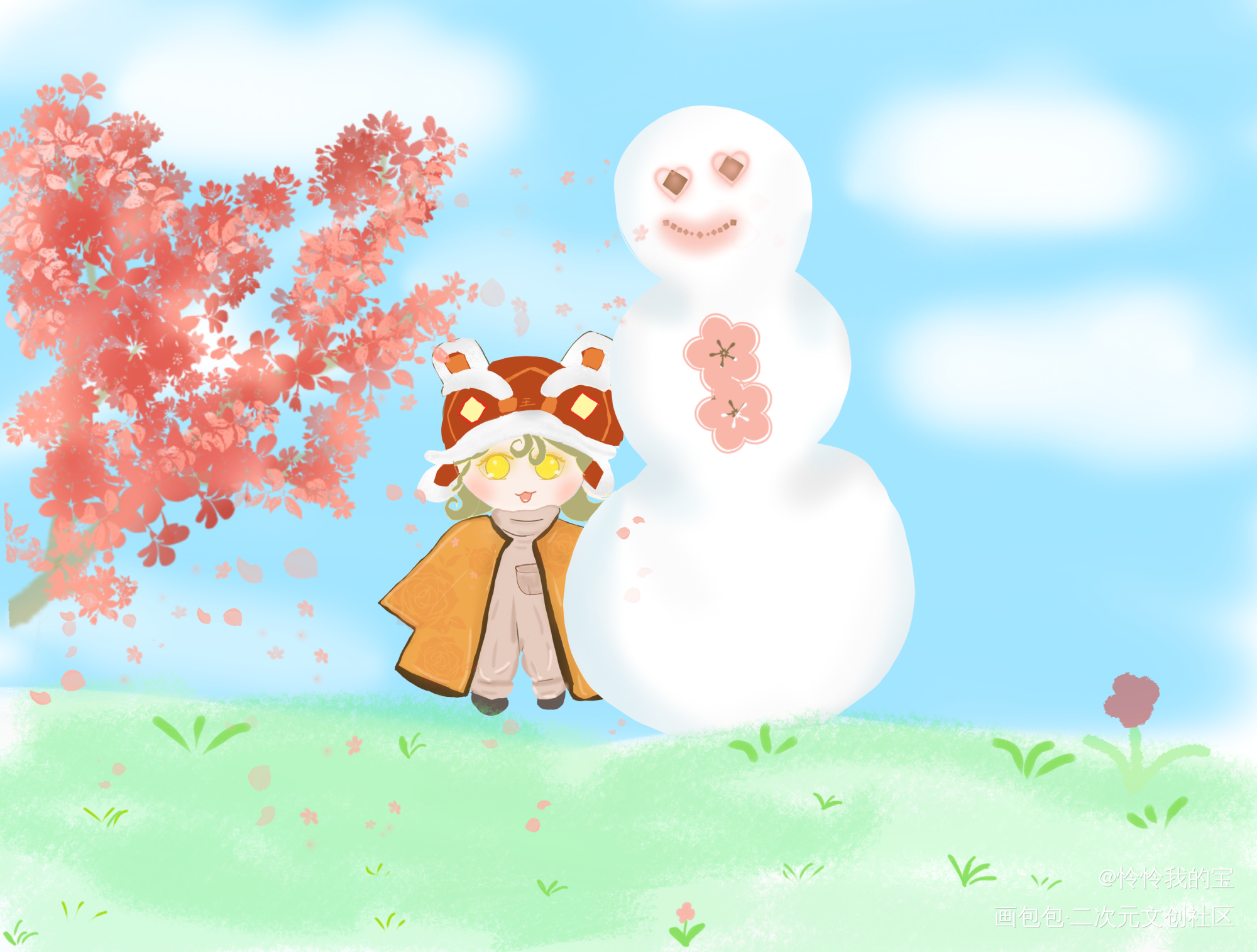 光遇_光遇摸鱼页Q版绘画绘画作品