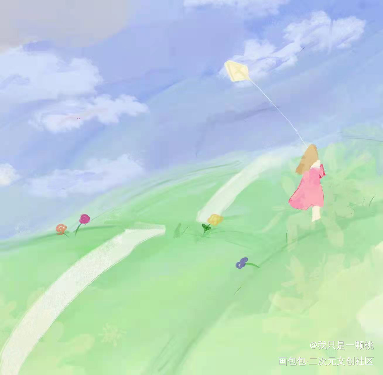 风筝_手绘绘画作品