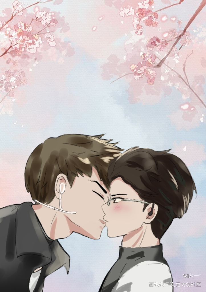 原顾•花下吻_针锋对决188男团原顾绘画作品