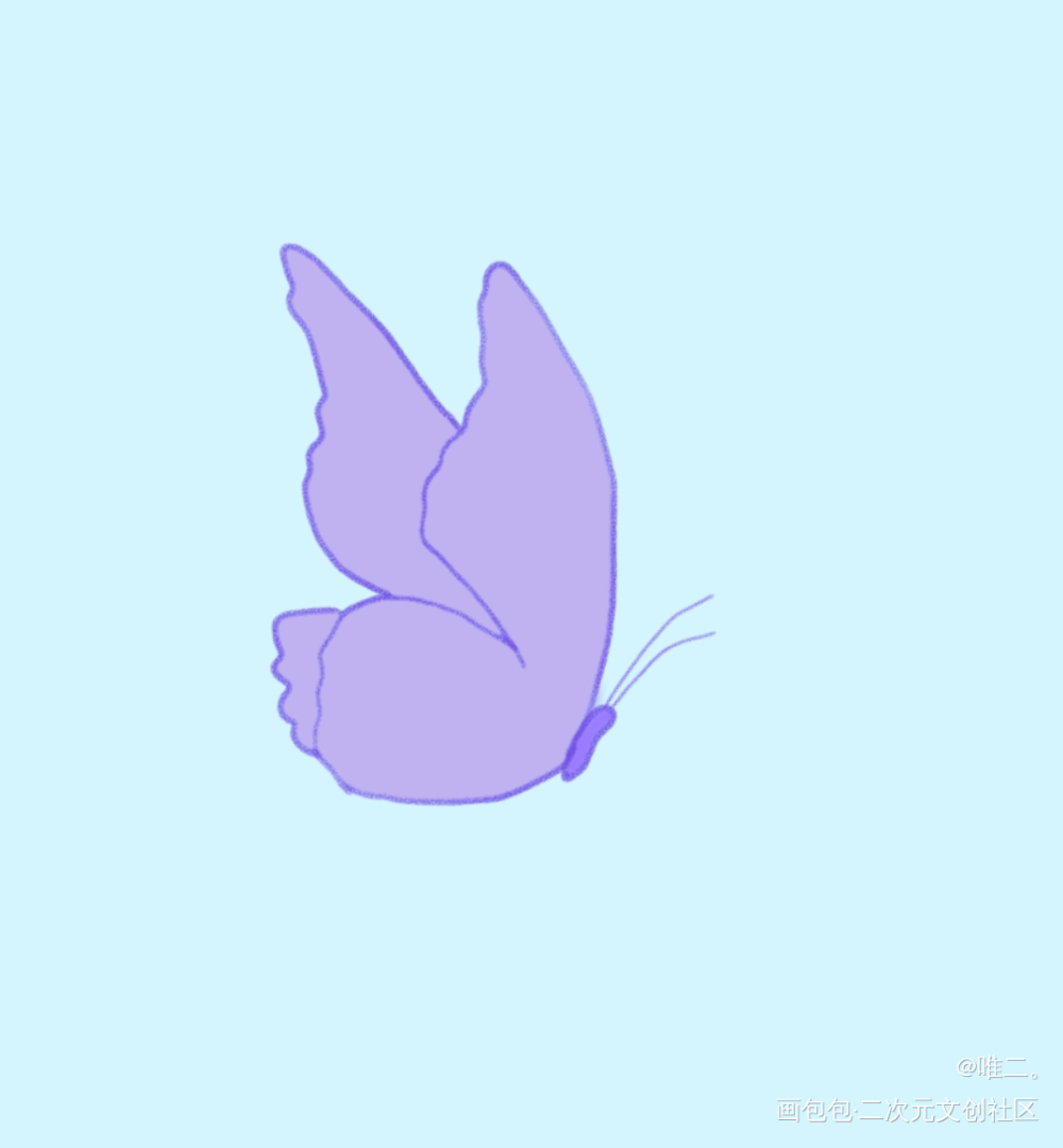 紫蝴蝶_唤醒春日主题打卡绘画作品